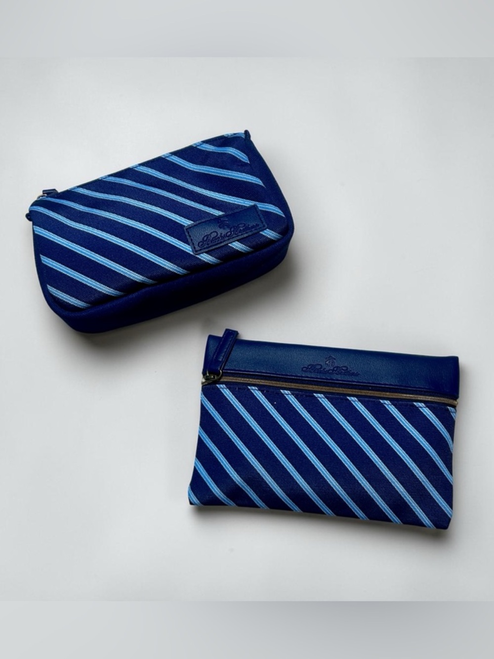 Brooks Brothers United Airlines Amenity Travel Kit Set Blue Preppy Stripe Bags